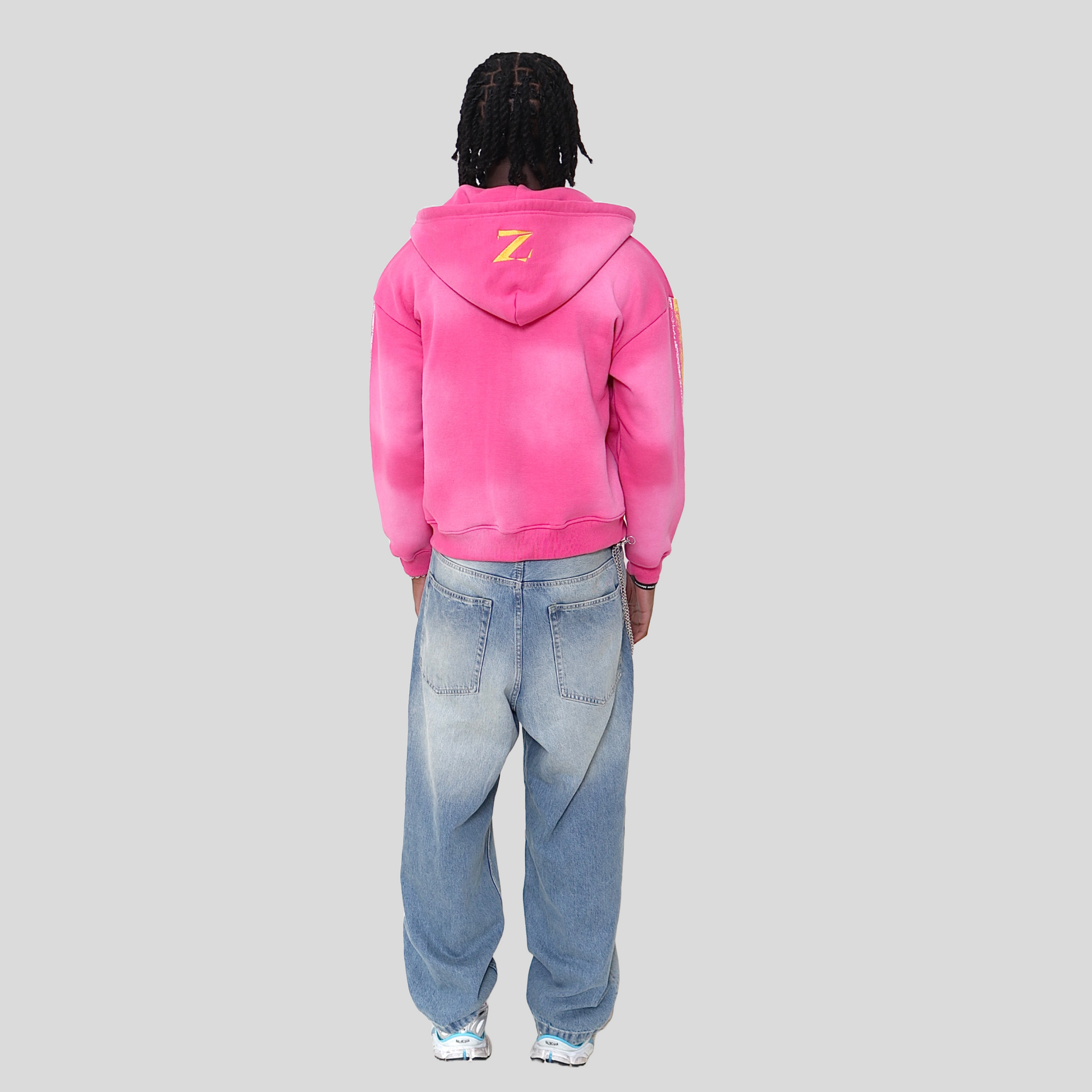 ★PALE JADE★ Smoke Shirring Pink Logo T Embroidered 29 Logo Sweatshirt, Unisex – Believable Audio
